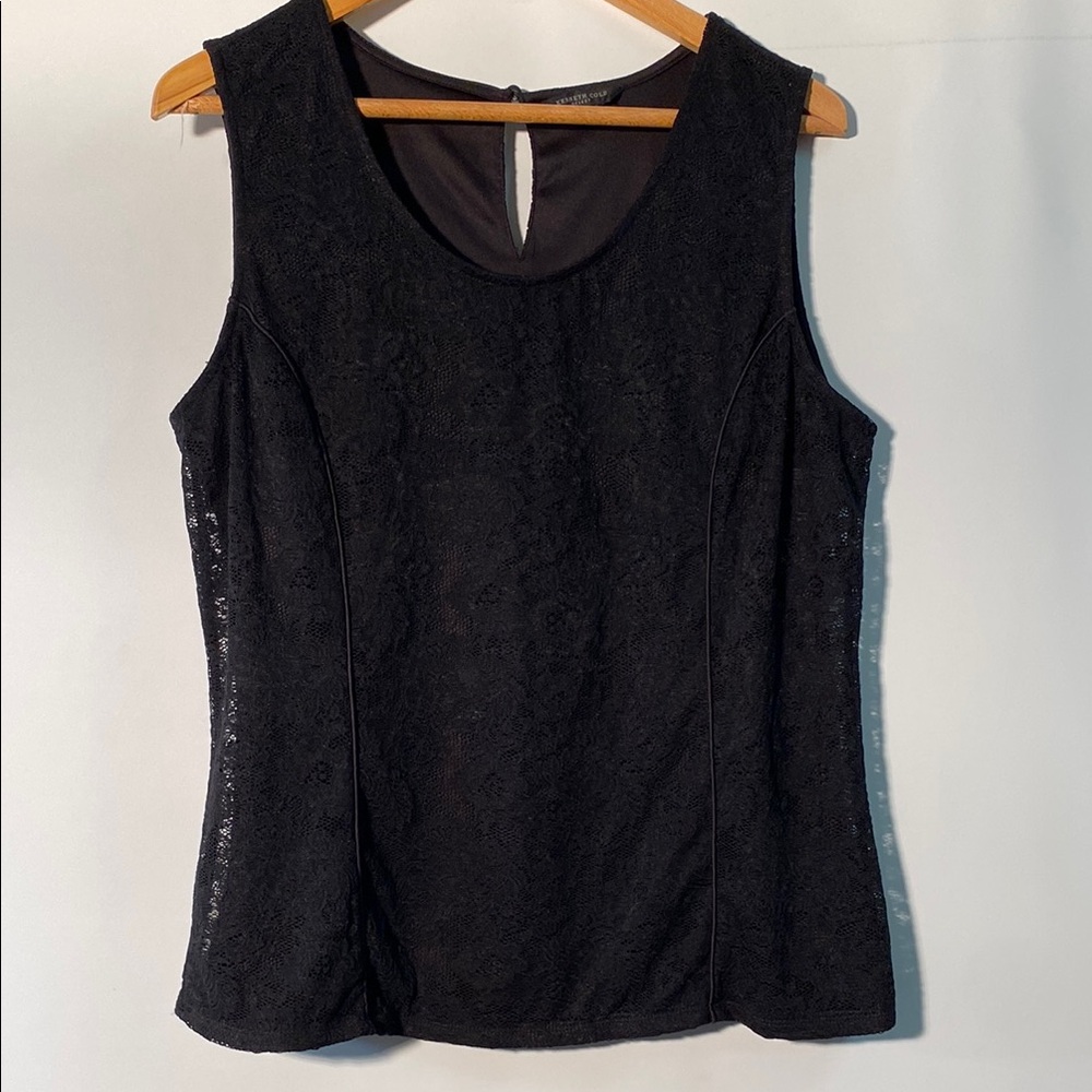 Kenneth Cole Black Fitted Sleeveless Tank Top